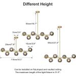 Modern Gold Brass 7-Light Globe Pendant Light Fixture