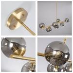 Modern Gold Brass 7-Light Globe Pendant Light Fixture