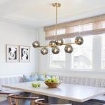 Modern Gold Brass 7-Light Globe Pendant Light Fixture