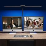 Desk Lamp with Clamp for Home Office - Eye-Caring Office Computer Led Desk Light with Flexible Gooseneck, 22W Bright Architect Study Clip Lamp for Desk Adjustable Task Lighting Stepless Dimming