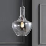 Glass/Metal LED Pendant Light, Dimmable, Farmhouse Style