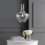 Glass/Metal LED Pendant Light, Dimmable, Farmhouse Style
