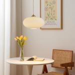 Gold Globe Pendant Light with Opal Glass Shade