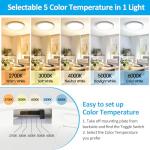 SunRider Dimmable LED Flush Mount Ceiling Light, 12