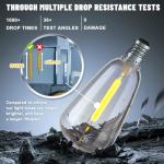 Oviviam 100FT LED Outdoor String Lights, Patio Deck Lights with 50+4 Shatterproof ST38 Edison Bulbs, Dimmable Warm White Waterproof Outside Hanging Lights Connectable for Yard Backyard Porch Garden