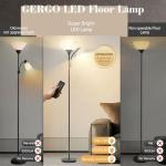 GERGO Led Floor Lamp, Super Bright 11W+7W 2100LM Torchiere Floor Lamps for Living Room, Stepless Adjustable 3000K-6000K Temperatures with Remote Control for Bedroom
