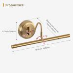 Modern Brass Picture Lights for Artwork Display, LED Swing Arm