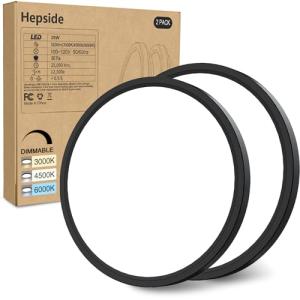 2PACK Black Flush Mount LED Ceiling Light, 12