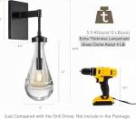 Black Dimmable Raindrop Wall Sconces Set of 2