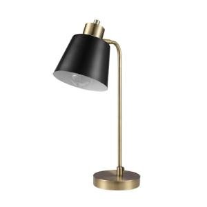 Globe Electric 61000055 18" Desk Lamp, Matte Brass Finish, Matte Black Metal Shade, Pivot Joint, On/Off Rotary Switch on Shade, E26 Base Bulb, Lamp for Living Room, Home Office