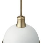 Matte White Pendant Light with Brass Accents