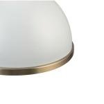 Matte White Pendant Light with Brass Accents