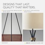 Adesso 3835-01 Benson Floor Lamp, 60 in., 150W Incandescent, Equivalent CFL, Black w/Antique Brass Accent, 1 Tripod Lamp