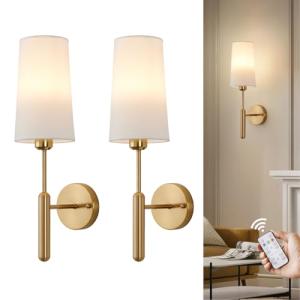 Powfloven Gold Rechargeable Battery Wall Sconces Set