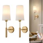 Powfloven Gold Rechargeable Battery Wall Sconces Set