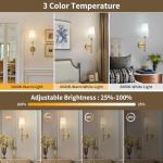 Powfloven Gold Rechargeable Battery Wall Sconces Set
