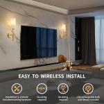 Powfloven Gold Rechargeable Battery Wall Sconces Set