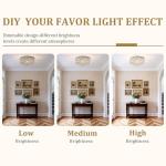 Maxax 4 Lights Crystal Chandelier, Modern Drum Ceiling Light Fixture Lamp, Raindrop Flush Mount Round Metal Shade, for Dining Room, Living Room, Bathroom, Bedroom, Chrome