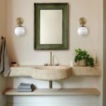 Vintage Brass Wall Sconce with White Globe Lighting