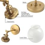 Vintage Brass Wall Sconce with White Globe Lighting