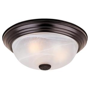 Modern 2-Light Flush Mount Ceiling Light, Alabaster Glass Shade