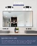 Sailstar Modern 3-Light Vanity Light in Matte Black