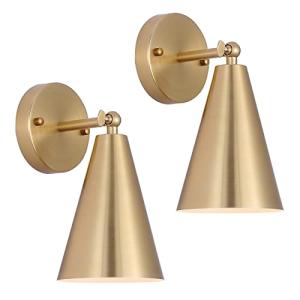 Gold Modern Brass Wall Sconces Set of 2
