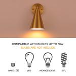 Gold Modern Brass Wall Sconces Set of 2