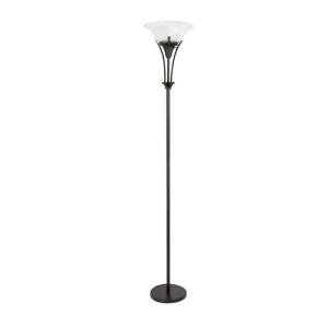 Globe Electric 63361 Gatineau 70" Floor Lamp, Dark Bronze Finish, Alabaster Glass Shade, 0