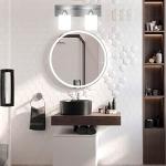 Modern Glass Shade 2-Light Vanity Bathroom Lighting Fixtures