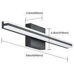 Modern Matt Black Dimmable Vanity Lights, LED, Bathroom