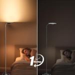 SIBRILLE 36W LED Floor Lamp, Super Bright Standing Lamp, Modern Stepless Dimmable Torchiere Tall Lamp with Remote Control, 350°Rotating Head Reading Floor Lamp for Living Room,Bedroom,Office
