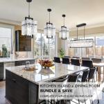 Black Crystal Pendant Light for Kitchen Island, Modern Elegant