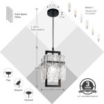 Black Crystal Pendant Light for Kitchen Island, Modern Elegant
