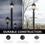 Design House 501817 Traditional Outdoor Lamp Post with Plastic Cross Arm, for Driveways and Porches, 80-Inch by 3-Inch, Black