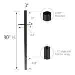 Design House 501817 Traditional Outdoor Lamp Post with Plastic Cross Arm, for Driveways and Porches, 80-Inch by 3-Inch, Black