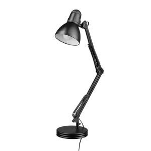 Globe Electric 5698601 28" Heavy Base Top Moving Spring Balanced Swing Arm Desk Lamp, Black, On/Off Rotary Switch on Shade, Office Decor, Reading Light, Home Essentials, Room Lighting