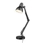 Globe Electric 5698601 28" Heavy Base Top Moving Spring Balanced Swing Arm Desk Lamp, Black, On/Off Rotary Switch on Shade, Office Decor, Reading Light, Home Essentials, Room Lighting