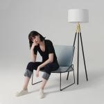 Brightech Levi LED Floor Lamp, Black/Gold, Stylish Room Lighting