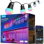 Govee Smart Outdoor String Lights 2, 150ft RGBIC Outdoor Lights with Dimmable Warm White LED Bulbs, 47 Scene Modes for Patio, Backyard, IP65 Waterproof, Compatible with Alexa, App Control