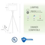 60" Modern Tripod LED Floor Lamp, Honey Beige