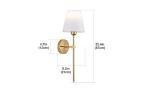 Gold Farmhouse Wall Sconces, Remote Control, Dimmable, Battery-Operated