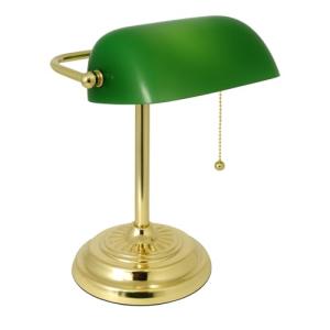 LIGHTACCENTS Traditional Bankers Desk Lamp with Green Glass Shade and Nickel Finish - Classic Study Light Perfect for Office and Home Workspace - Elegant Small Banker Lamp for Reading