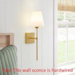 White Fabric Shade Wall Sconces Set of 2