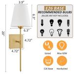 White Fabric Shade Wall Sconces Set of 2