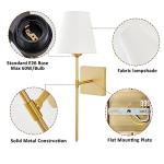 White Fabric Shade Wall Sconces Set of 2