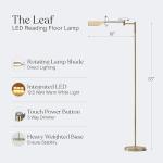 Brightech Leaf Pharmacy LED Reading Lamp, Dimmable Floor Lamp with Easy Rotation over Chair or Desk for Living Rooms & Offices, Adjustable Standing Tall Lamp, For Sewing & Crafts, Antique Brass (Gold)