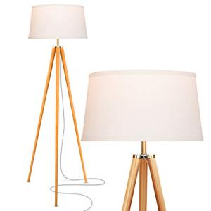 Brightech Emma LED Floor Lamp with Wood Legs