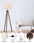 ELYONA Wood Tripod Floor Lamp, 3 Color Temperatures