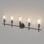 Matte Black Vintage Industrial 5-Light Bathroom Vanity Fixture